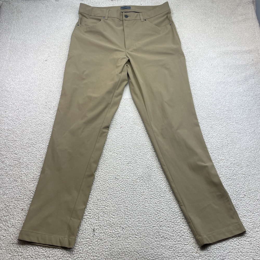VRST Pants Mens 35x32 Tan Limitless Slim Fit 5-Pocket Performance Chino Trouser - Picture 2 of 11